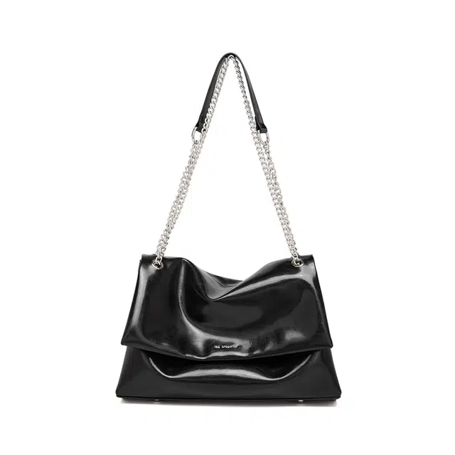 红蜻蜓 链条气质通勤 牛皮 单肩包 女款 黑色