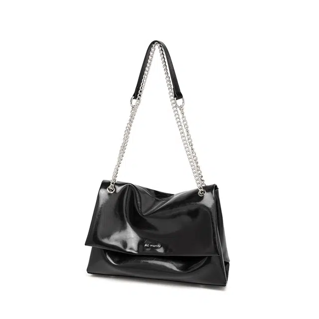 红蜻蜓 链条气质通勤 牛皮 单肩包 女款 黑色