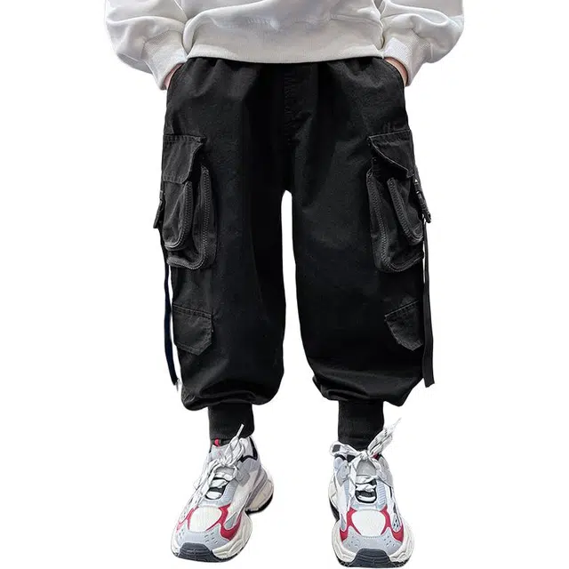 黑恐龙牛仔裤 痞帅炸街束脚宽松韩版长裤 青少年