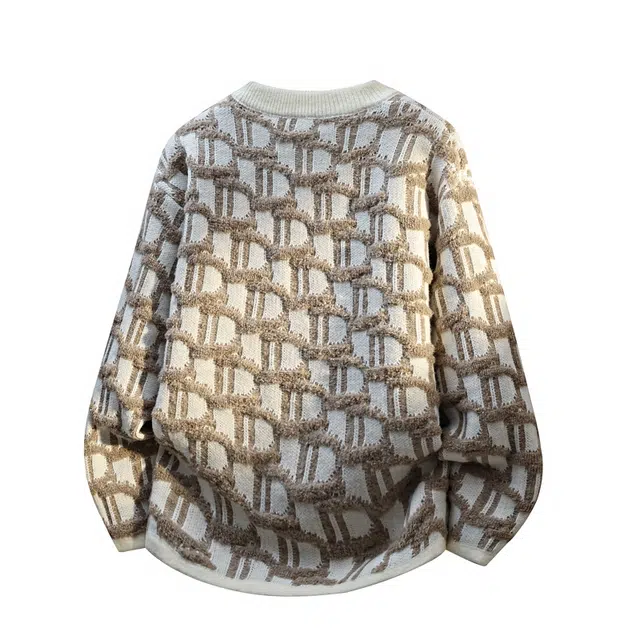 素杭 潮牌设计感拉链个性绣花宽松休闲百搭毛衣无性别主义松弛慵懒亲肤舒适高级感针织衫 男女同款