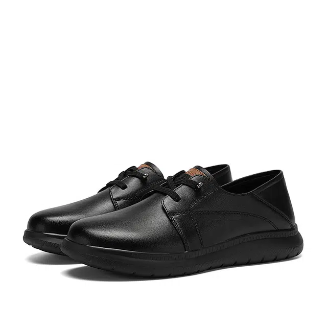 足力健 皮鞋 合成革牛剖层革 舒适 经典 时尚 简约 耐磨 防滑 百搭 透气 柔软 休闲单鞋 女