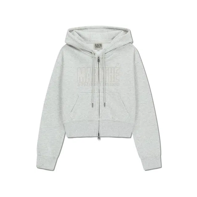 MARITHE FRANCOIS GIRBAUD FW25 LACE APPLIQUE CROP HOODIE