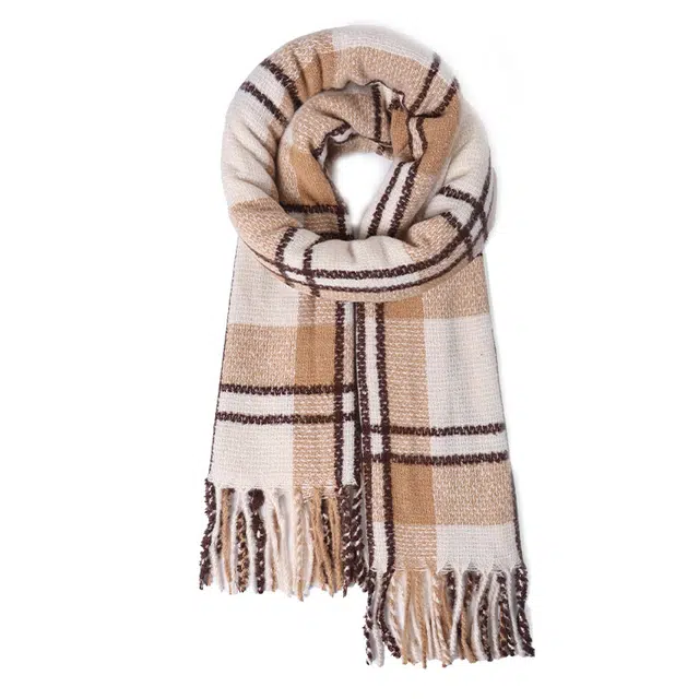 雅鹿优选 经典英伦风格子围脖高级感保暖复古百搭 心动礼盒装 聚酯纤维 绒线围巾 男女同款情侣款