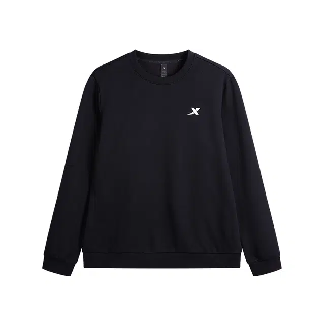 特步 纯色百搭保暖卫衣 男款 正黑色