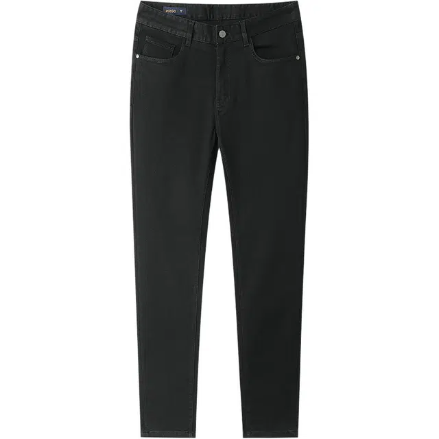 爱登堡 探索主题纯色印花口袋简约老钱风休闲百搭日常通勤时尚修身抗皱易打理舒适耐穿不变形微弹春秋季牛仔裤 男款