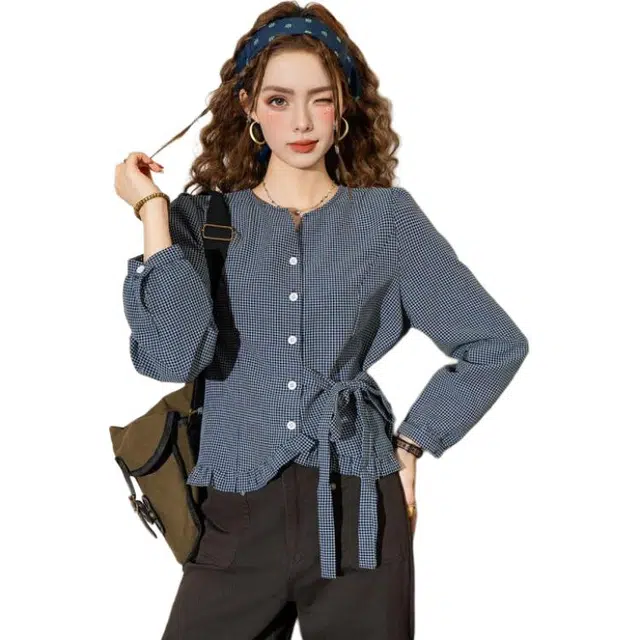 法文箱子 高级感时尚宽松衬衫 女款