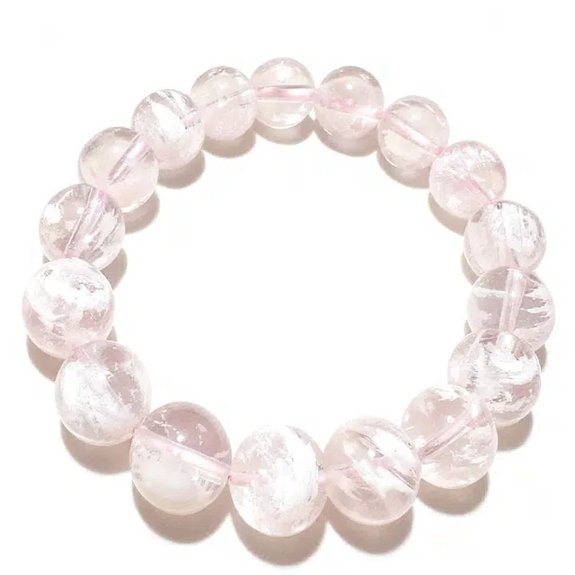 迈奇的礼物 招财旺财转运新中式国潮文艺白月光清新甜美复古小众高级气质优雅百搭高颜值天然 粉水晶 手串 男女同款情侣款