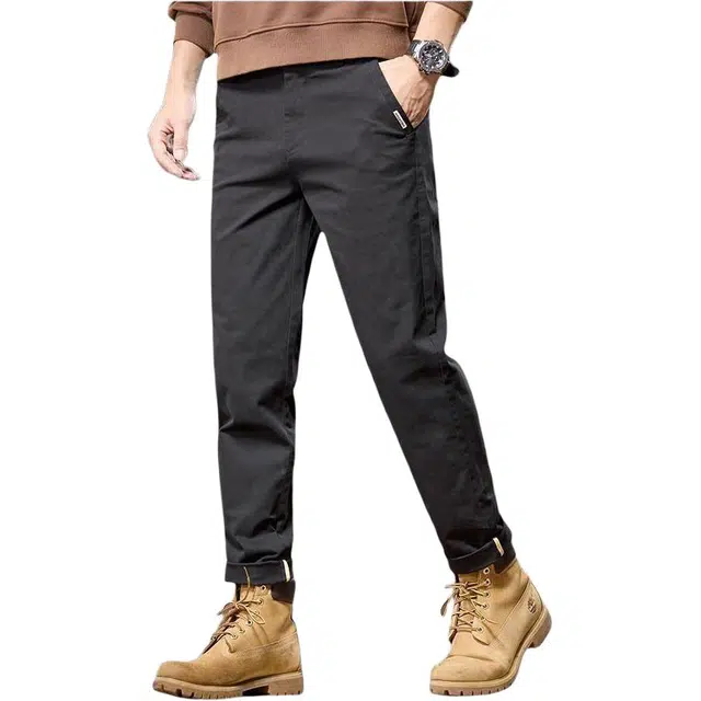 潮人榜 日系秋冬季高品质商务纯棉轻奢直筒时尚日常通勤百搭款潮牌宽松弹力休闲裤 男款