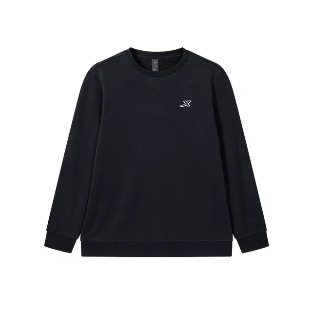 特步 纯色百搭加绒保暖卫衣 男款 正黑色