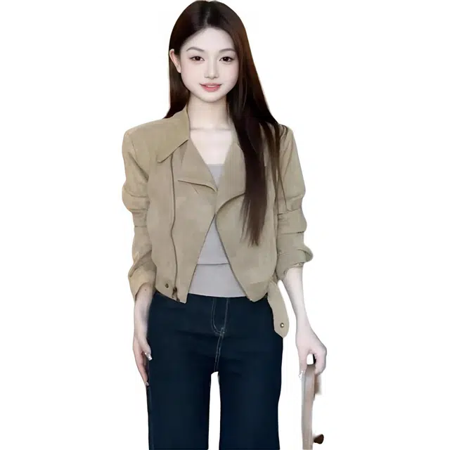 小卷要加油 外套女短款翻领小个子秋季时尚百搭美拉德上衣夹克 女款