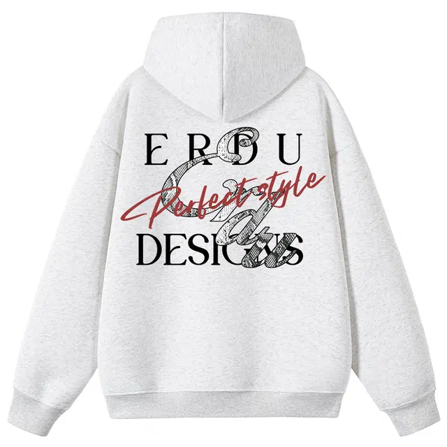 而度 街头潮牌蛇纹皮字母美式嘻哈情侣秋季国潮连帽卫衣 男女同款