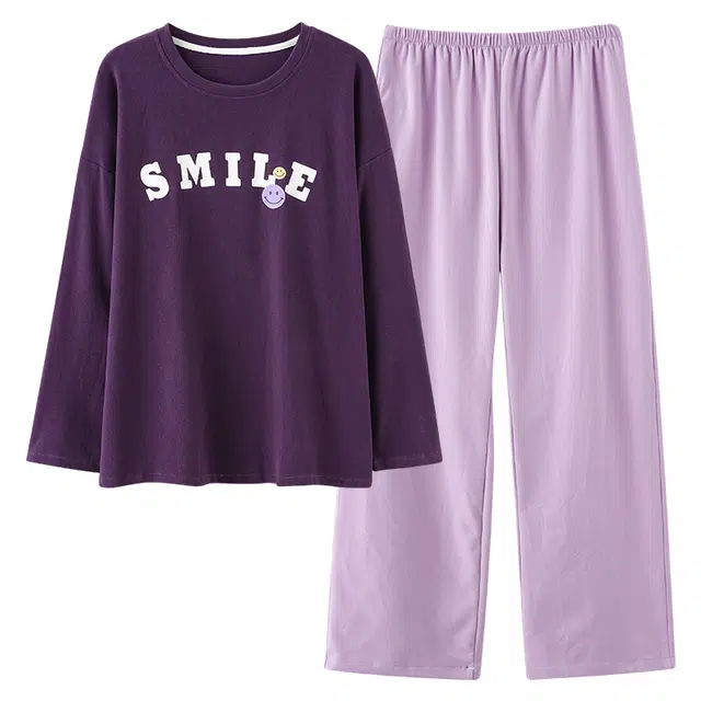 俏薇妮 德绒长袖秋冬季舒适保暖大码家居服可外穿睡衣套装 女款