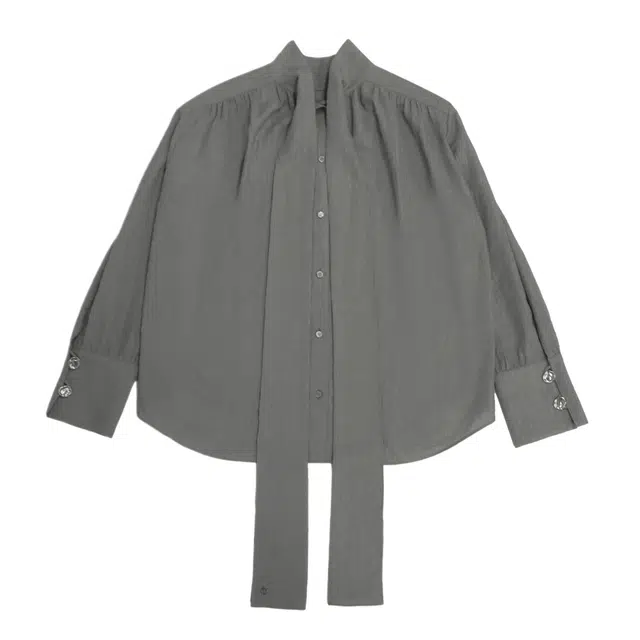 TREEMINGBIRD Tied Scarf Shirt