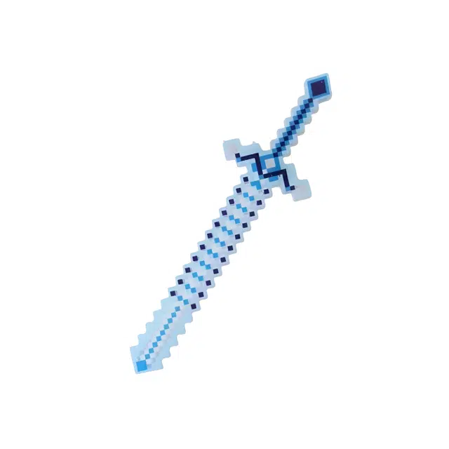 幽幽谷娜娜 游戏周边 炫酷潮玩 方格剑夜马赛克闪光刀剑模型 发光玩具