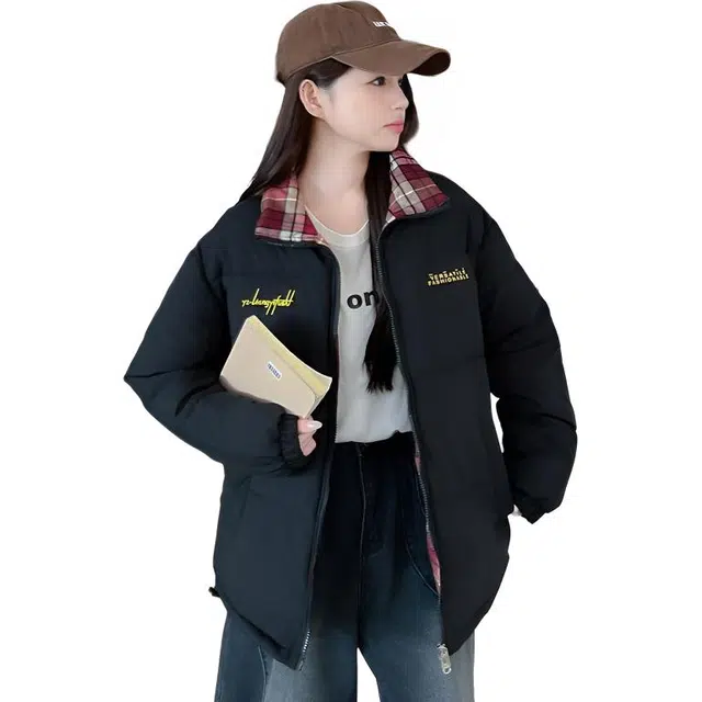 纤丝鸟 时尚潮流设计感休闲宽松面包服洋气外套棉服 女款