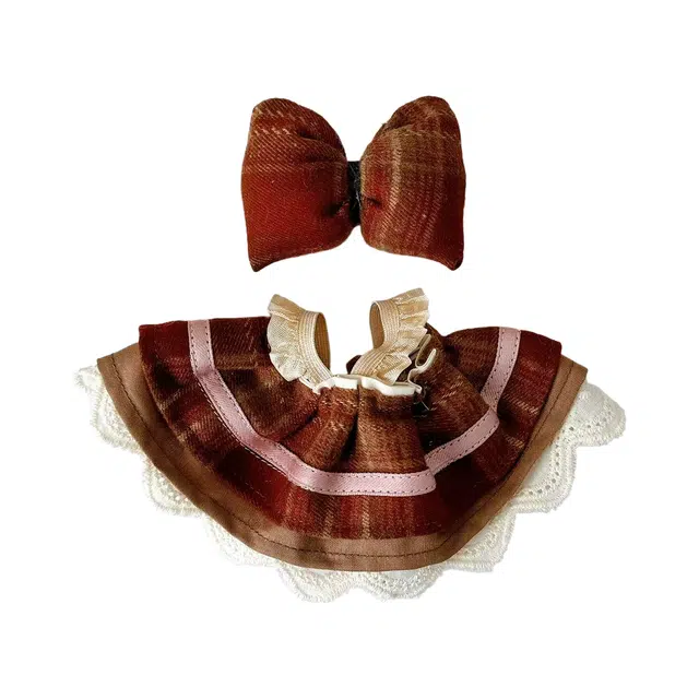 图米鱼 格纹裙 不分季节复古百搭潮流简约风时尚高级吸睛小裙子 娃衣着替