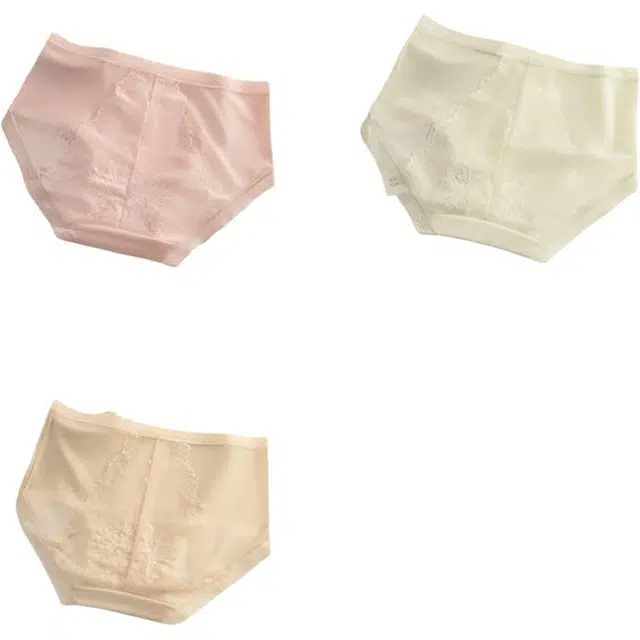 帕兰朵 法式蕾丝纯欲女士中腰网纱甜辣美臀少女裤 三角内裤 女款