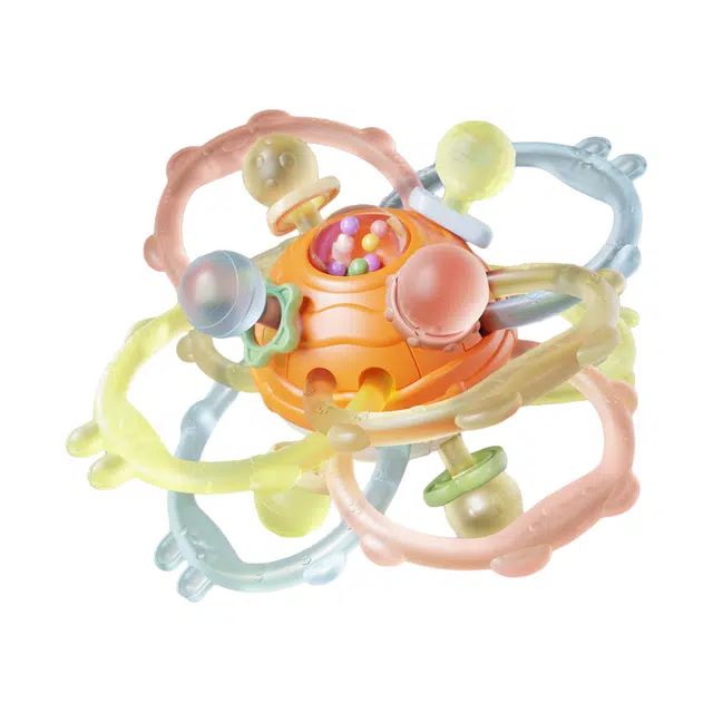 图米鱼 手抓球抓握训练可啃咬牙胶摇铃 安抚 早教教具