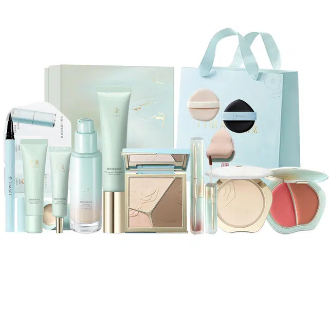 彩棠 妆前底粉饼修容腮红唇釉眼线液笔套组 控油易上色自然无瑕持久不脱妆服帖不卡粉滋润遮瑕修饰肤色定妆修饰轮廓