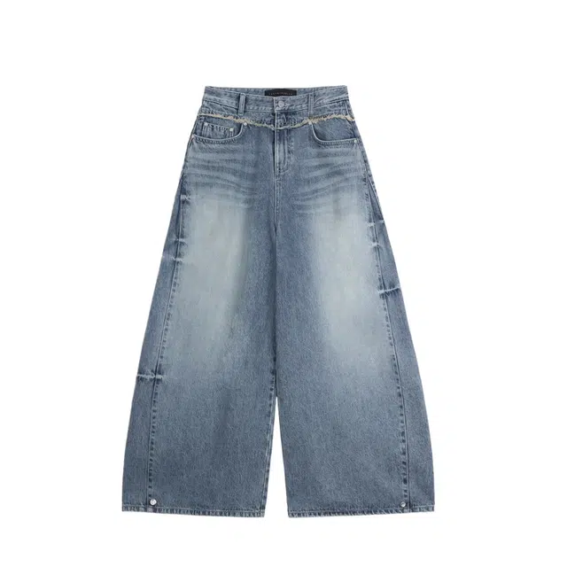 TREEMINGBIRD Two-way Fit Balloon Denim Pants