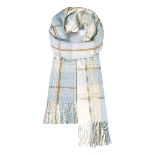 啄木鸟 时尚甜美小清新天空蓝可爱流苏加大保暖简约文艺百搭软糯 绒线围巾 男女同款情侣款