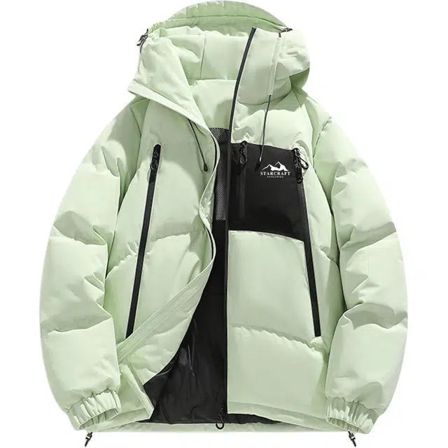 星际者 石墨烯户外拼色轻量化网眼透气防油污连帽棉衣夹克 男女同款