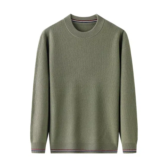 比利斯山羊 男装时尚休闲纯色元宝针含羊绒长袖毛衣加厚年轻款真针织衫羊毛衫 男款