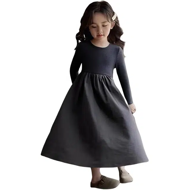 俞兆林连衣裙 女童秋季童装洋气针织儿童韩版拼接设计文艺长袖裙子