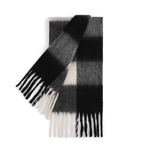 雅鹿优选 柔软温柔大格 心动礼盒装 聚酯纤维 绒线围巾 男女同款情侣款