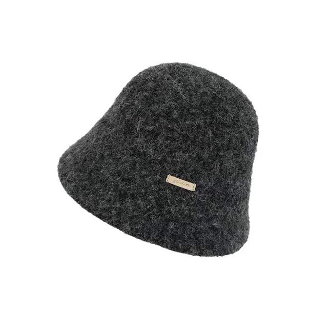 稻草人 韩版纯色毛绒水桶帽 高级感保暖百搭素颜显脸小 聚酯纤维 渔夫帽 女款