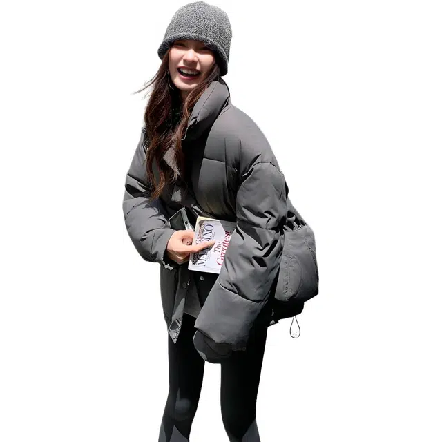 纤丝鸟 小个子面包韩版宽松学生外套时尚简约潮流棉服 女款