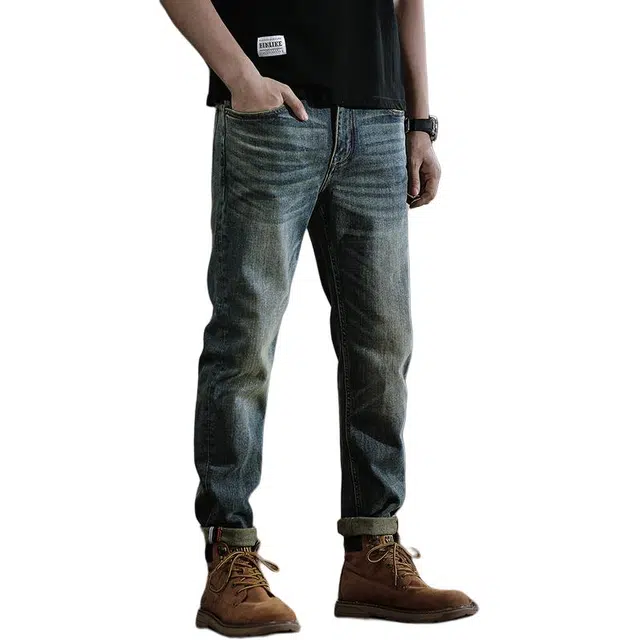 遨宇 经典美式潮牌潮流经秋季修身休闲户外百搭直筒牛仔裤 男款