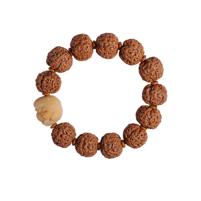 茂琼 招财进宝好运连连万事顺遂是新中式过程古风典雅文玩尼泊尔原籽配饰貔貅文玩佛珠单圈 金刚菩提 手串 男款