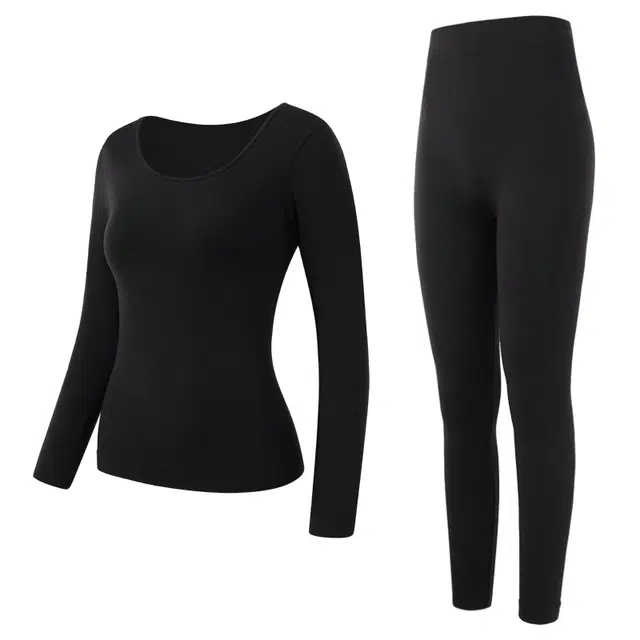 恒源祥 无侧缝一体成型 修身美体含羊毛蚕丝混纺秋衣裤保暖套装 女款