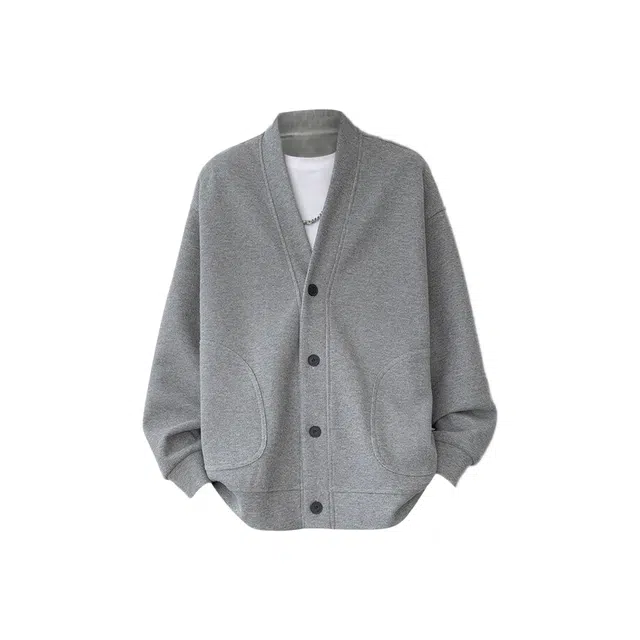 虫小绿 华夫格开衫外套男春秋季宽松长袖上衣美式潮牌时尚休闲百搭舒适帅气情侣装穿搭慵懒卫衣 男女同款