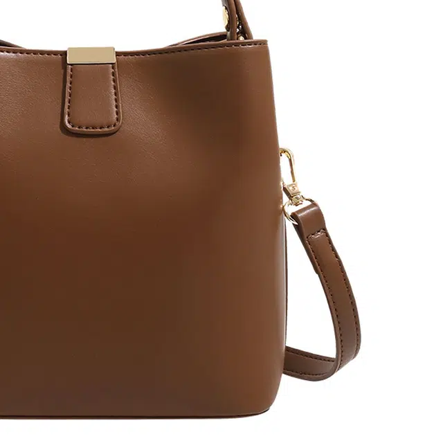 恒源祥 清新百搭经典时尚潮流通勤 超纤合成革 单肩手提包 常规 女款 浅棕色