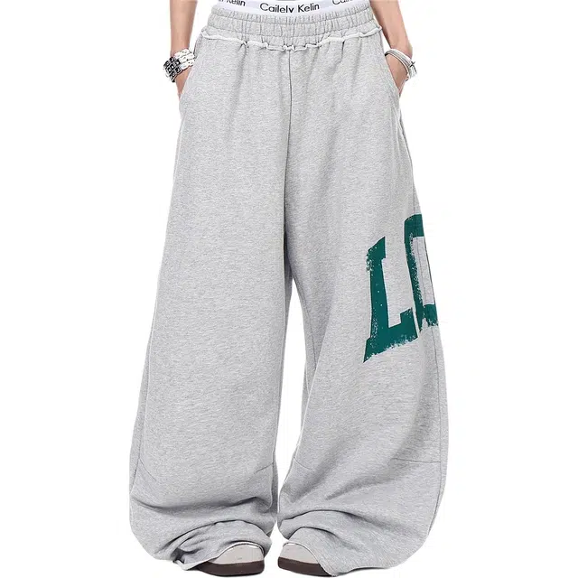 洋气先生 美式高街复古简约纯色小众设计感时尚潮流帅气百搭宽松垂感氛围休闲裤 男女同款