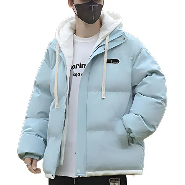 左岸 青少年百搭美式高街潮流外套设计连帽假两件痞帅酷潮休闲宽松港风潮牌棉服 男款