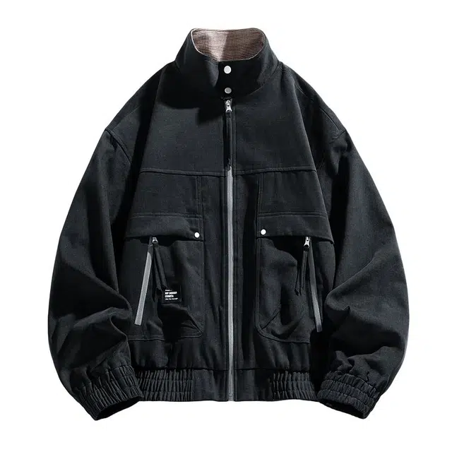 棉基因 冬季重工防风多口袋拼接老钱风欧美高街情侣款洋气底特律上衣短款潮酷痞帅韩系女穿搭运动户外登山中长款男装夹克外套 男女同款