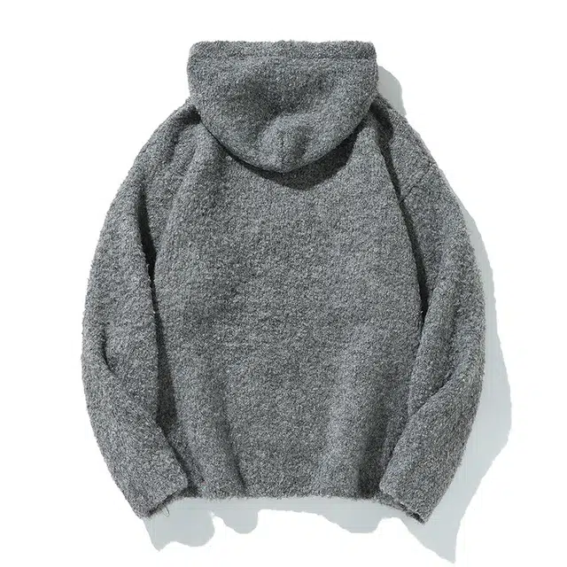 棉基因 连帽大口袋毛线衣清新森系肌理感厚实内搭休闲运动氛围感职场通勤极简风女装高街美式亲肤打底衣松弛感青少年学院风毛衣 男女同款