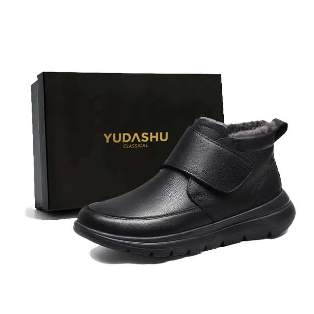 YUDASHU Winter Outdoor Wool Leather Boots
