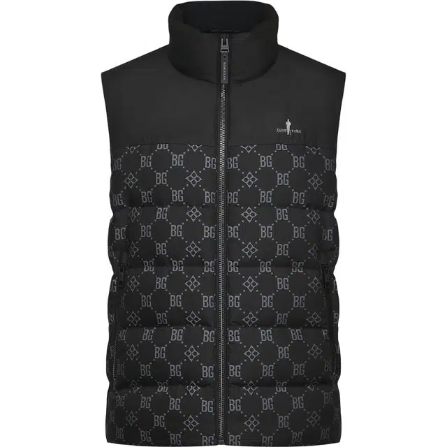 比音勒芬 静默复古老钱风穿搭舒适百搭时尚大气气质都市质感基础菱形格老花拼接立领白鸭绒马甲 男款