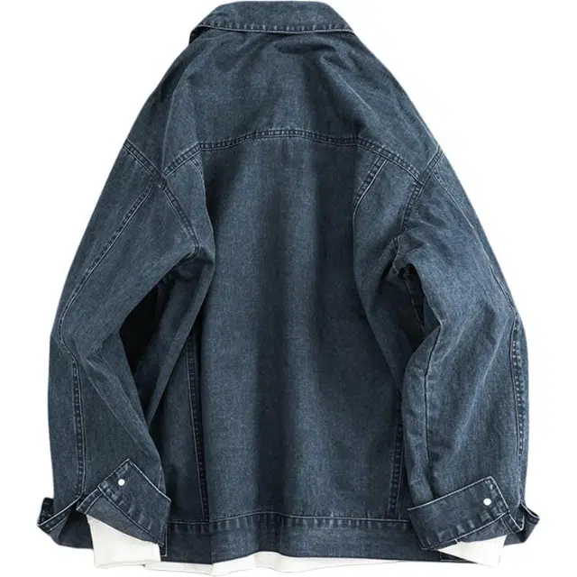 宫奴 潮牌复古重工砂洗宽松百搭工装牛仔外套 男女同款