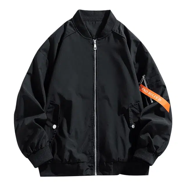 海尔斯 美式潮流棒球领宽松落肩拉链长袖夹克外套 男款