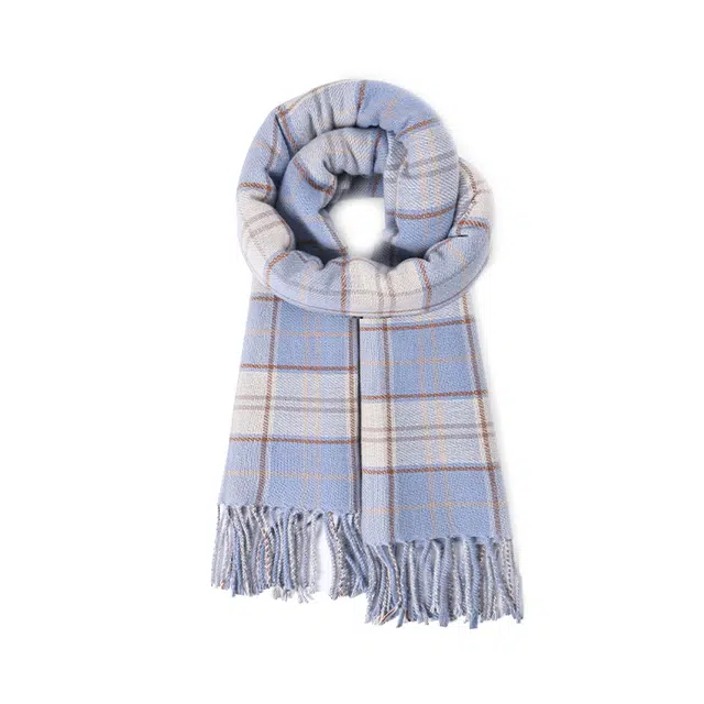 雅鹿优选 高级感复古格子时尚百搭简约保暖 聚酯纤维 绒线围巾 男女同款情侣款