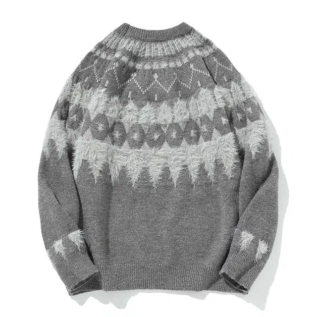 棉基因 撞色马海毛清新森系肌理感毛线衣厚实内搭休闲运动氛围感职场通勤极简风女装高街美式亲肤打底衣松弛感青少年学院风毛衣 男女同款