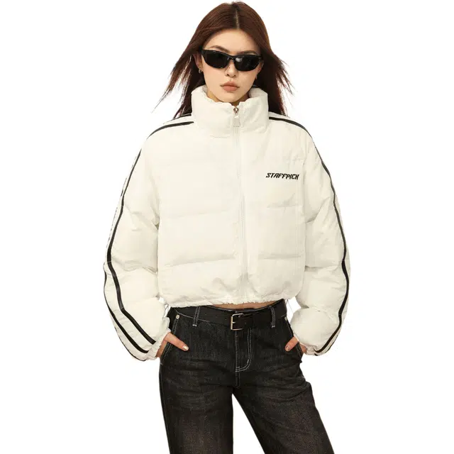 纤丝鸟 短款立领服韩版宽松学院风面包外套潮舒适棉服 女款