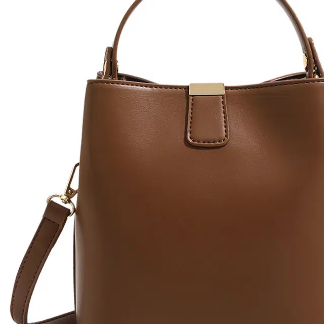 恒源祥 清新百搭经典时尚潮流通勤 超纤合成革 单肩手提包 常规 女款 浅棕色