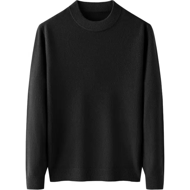 比利斯山羊 纯色厚款时尚百搭休闲长袖圆领毛衣 男款