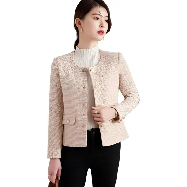 纤丝鸟 法式小香风外套气质名媛短款显瘦休闲上衣棉服 女款